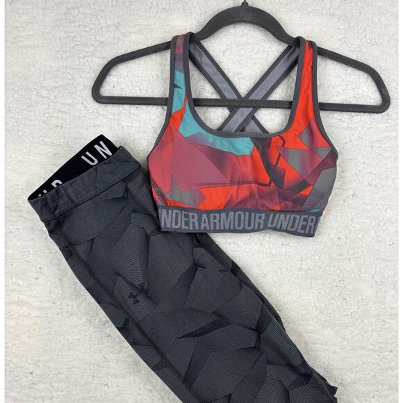 Under Amour Womens Workout Set Sports Bra Sz Small & Workout Pants Sz 25 - Picture 1 of 11